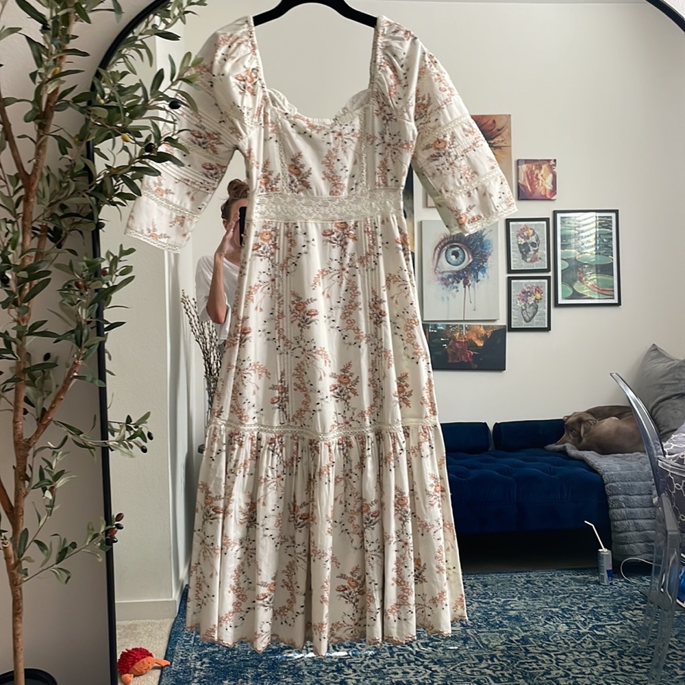 LoveShackFancy Calluna Midi Dress in Amber Dust 2 NWT - Picture 12 of 12